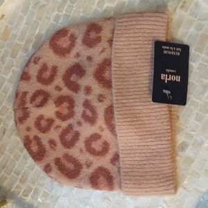 NORLA Alpaca/Wool/Cotton Blend Leopard Beanie